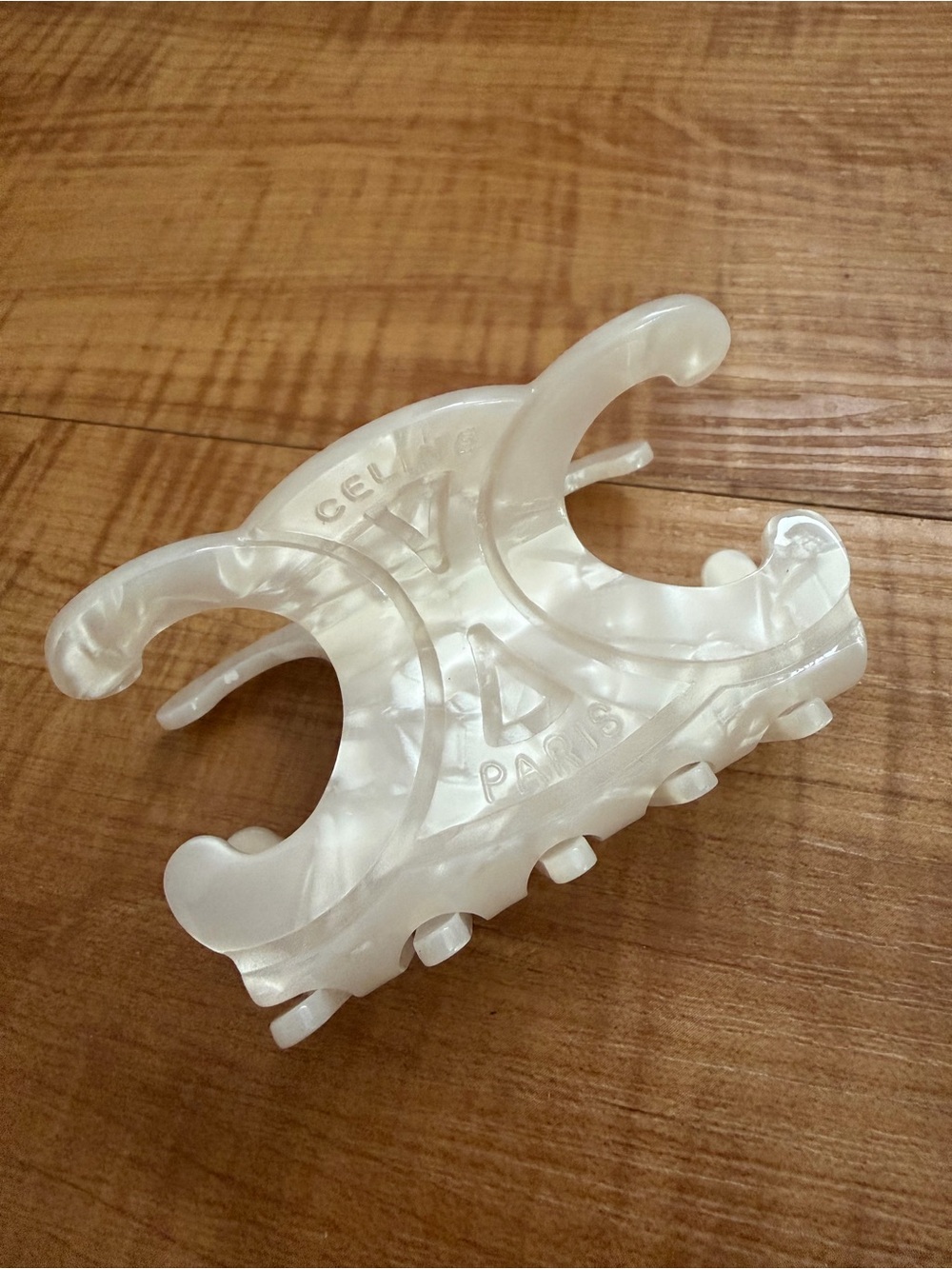 Celine Paris Pearlized Ivory Sculptural Hair Claw